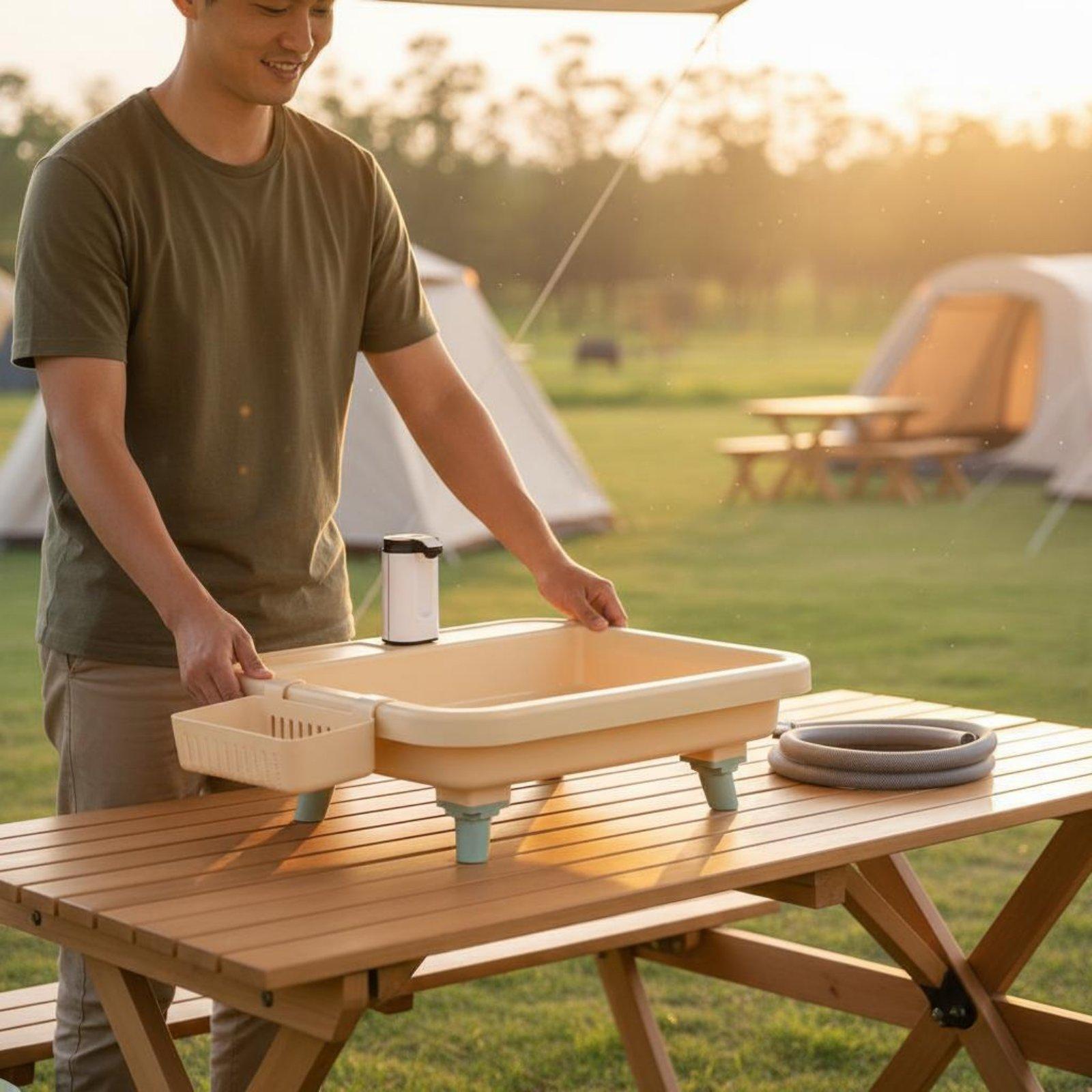 Outdoor Camp - Portable Camping Sink with Built-in Faucet