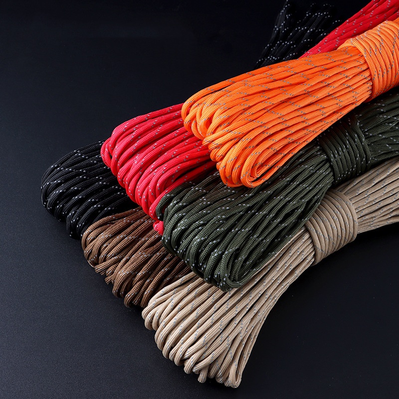 Outdoor Camping Extension Cord - Reflective Paracord 550 Military 7 Strand