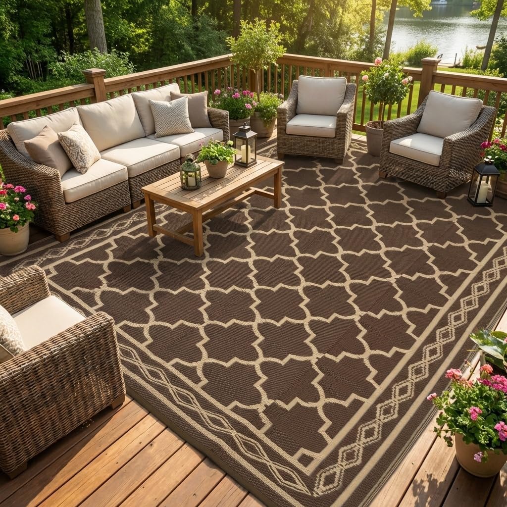 Outdoor Camping Rugs 9X12 - 9x12 Reversible Outdoor Patio Rug –