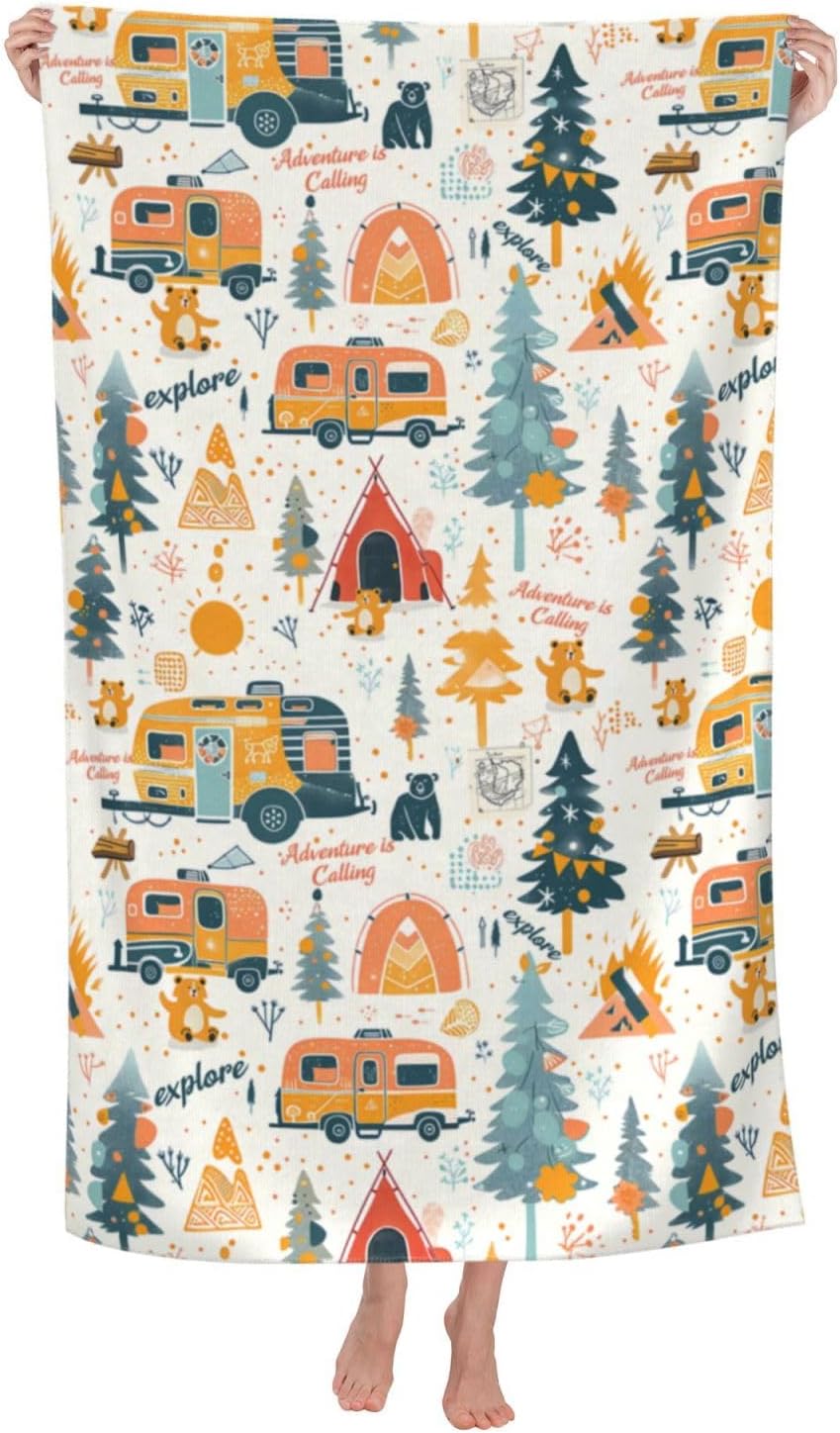 Camp Towel Microfiber - Camping Adventure Beach Towel Microfiber Quick
