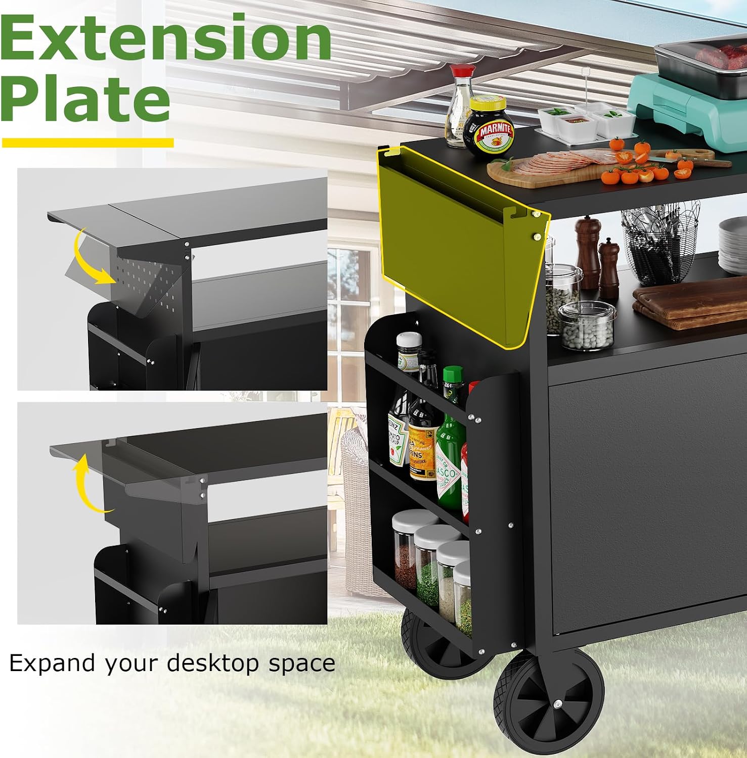 Outdoor Grill Cart Table With  - Kitchen Outdoor Camping recension och pris