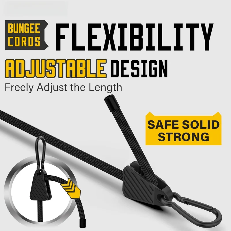 1-6PCS Adjustable Bungee Cord  - Outdoor Camping Extension Cord recension och pris