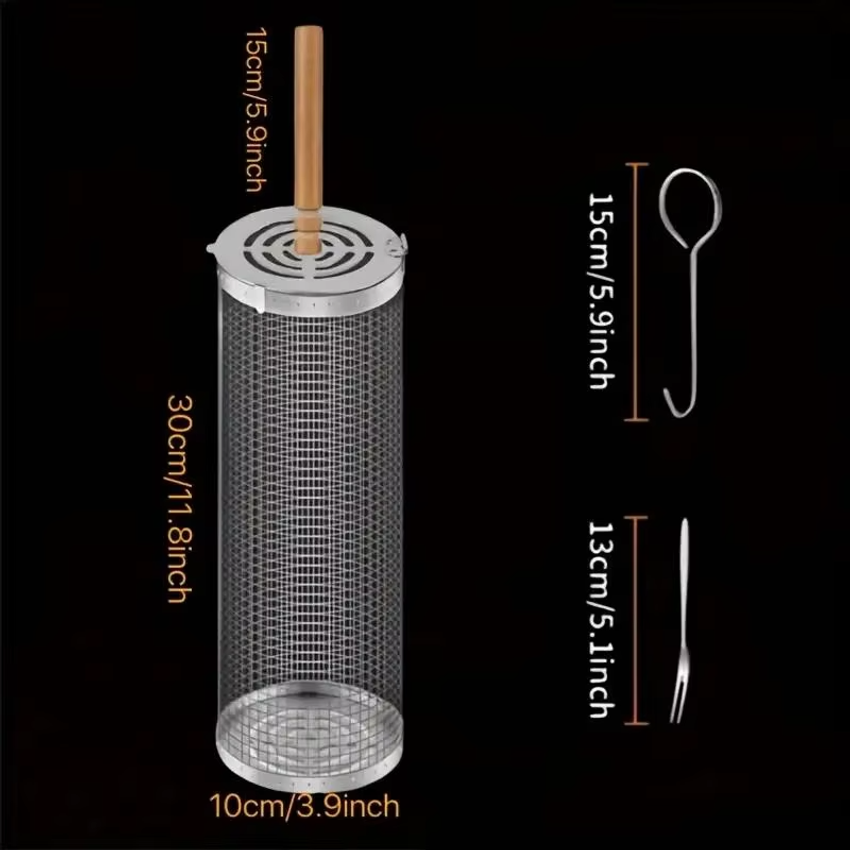 Round Barbecue Grill Basket Se - Outdoor Camping Bbq recension och pris