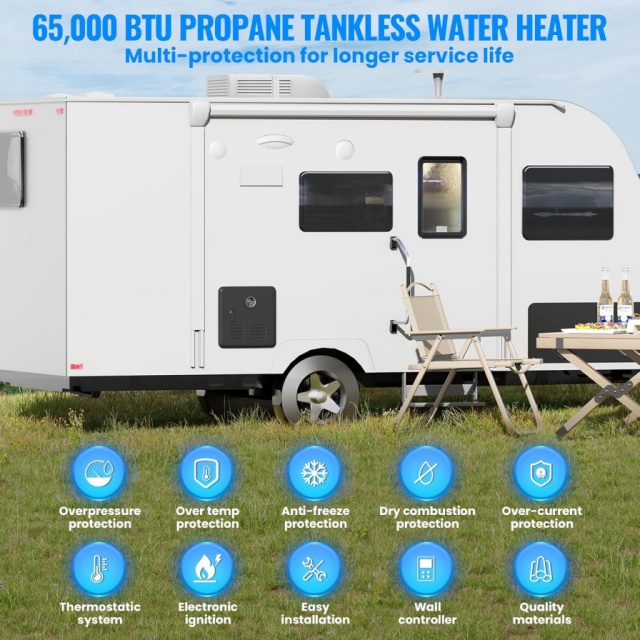 Portable 12V Gas Water Heater  - Outdoor Camping Water Heater recension och pris