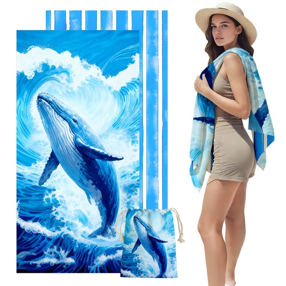 Fish Tail Print Beach Towels a - Outdoor Camping Mat recension och pris