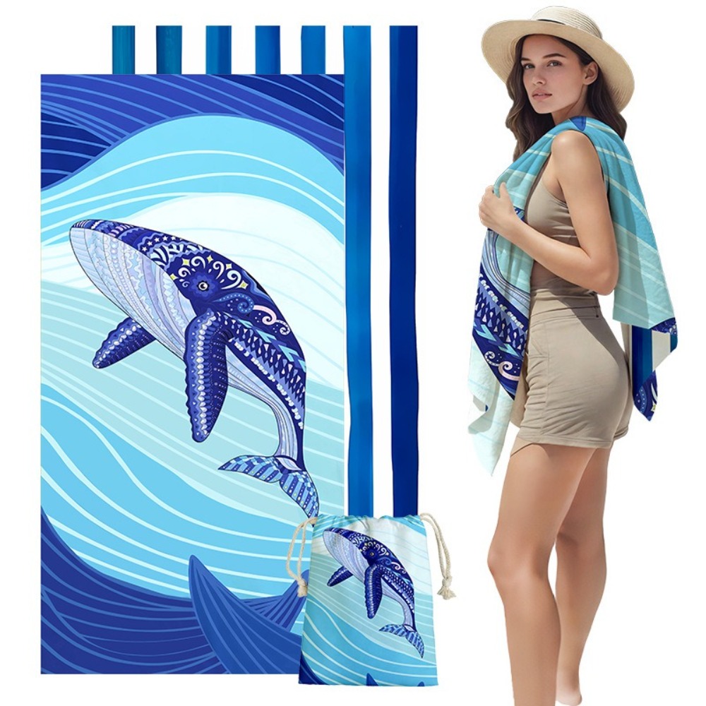 Fish Tail Print Beach Towels a - Outdoor Camping Mat recension och pris
