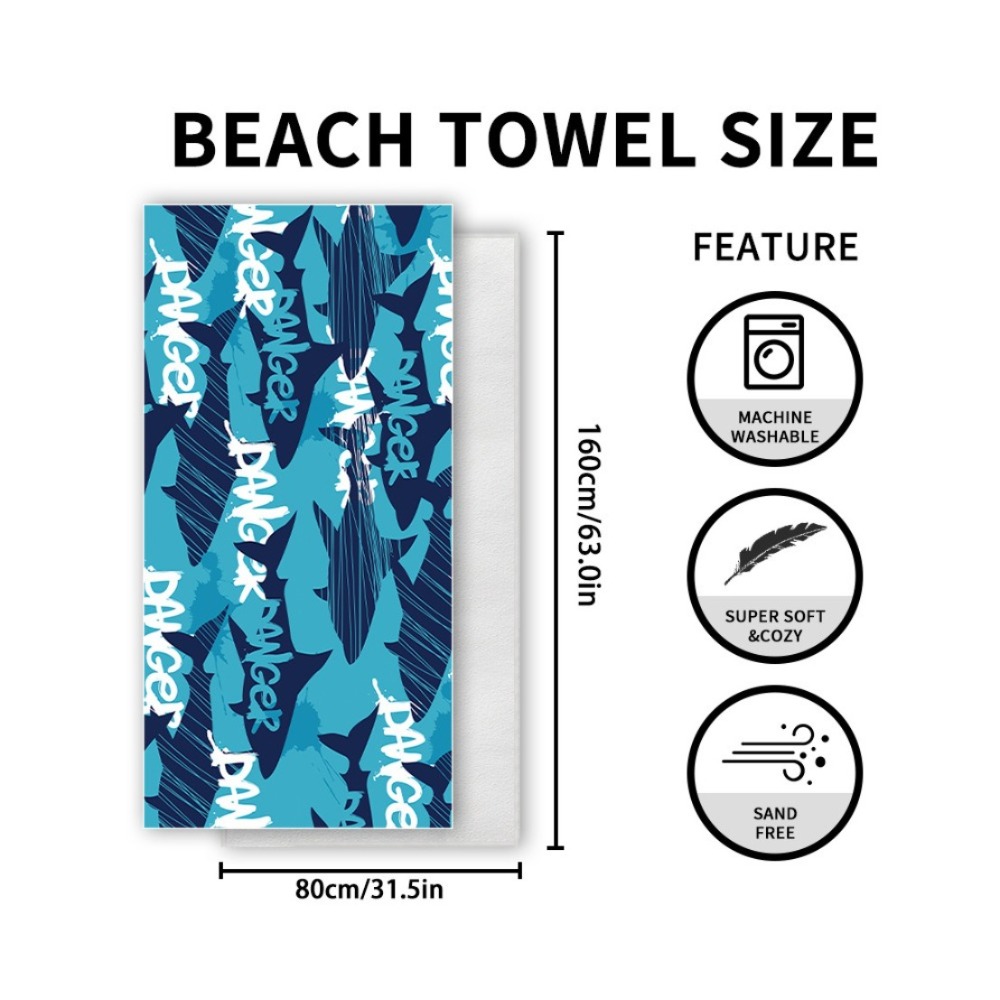 Fish Tail Print Beach Towels a - Outdoor Camping Mat recension och pris