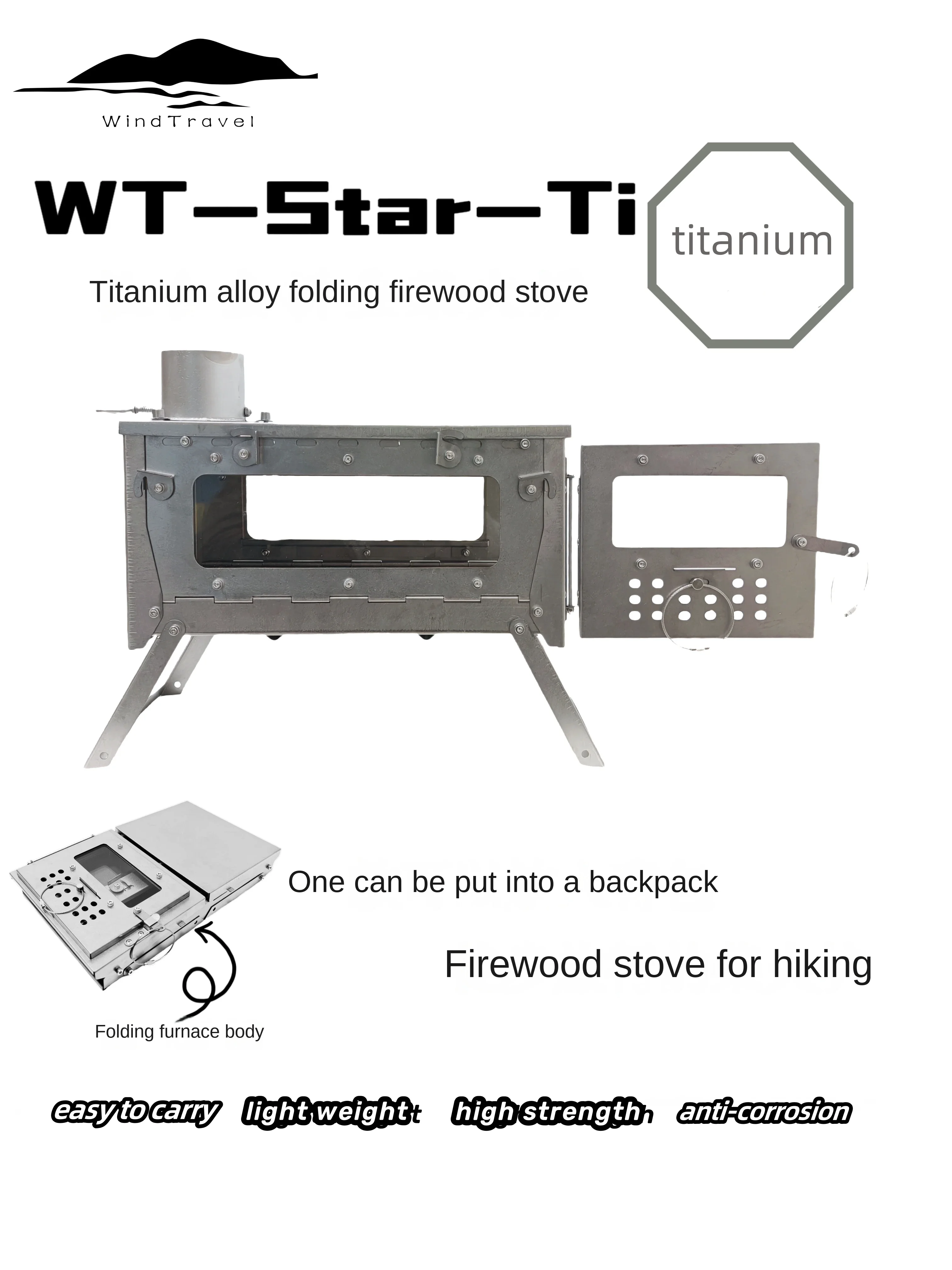 WT Star Ti Titanium Alloy Fold - Outdoor Camping Heater For Tent recension och pris