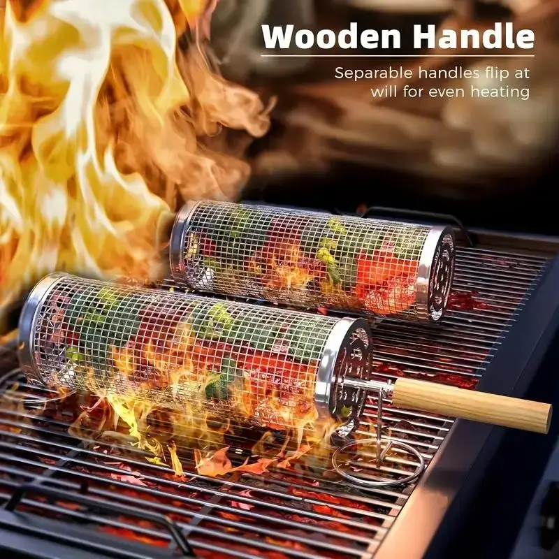 Stainless Steel BBQ Grill Bask - Outdoor Camping Bbq recension och pris
