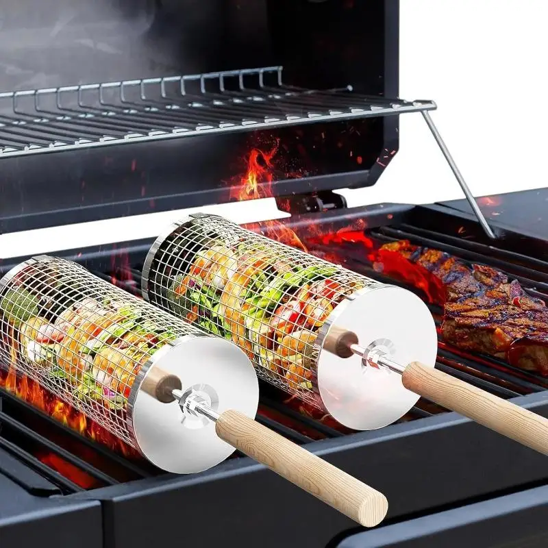Stainless Steel BBQ Grill Bask - Outdoor Camping Bbq recension och pris