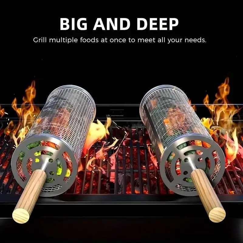 Stainless Steel BBQ Grill Bask - Outdoor Camping Bbq recension och pris