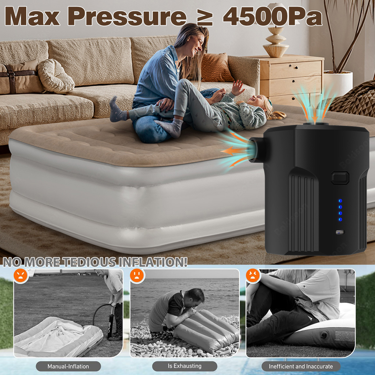 Portable Electric Air Pump for - Outdoor Camping Mat recension och pris