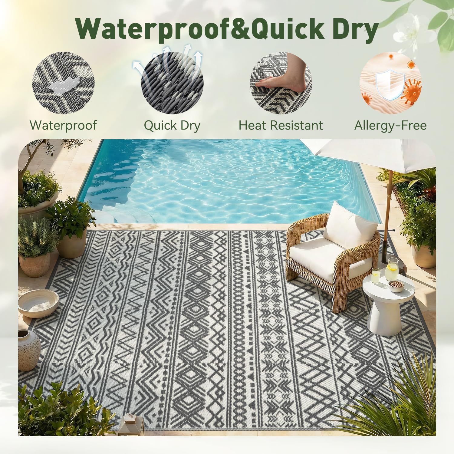 Outdoor Rug Carpet Waterproof  - Outdoor Camping Rugs 9X12 recension och pris