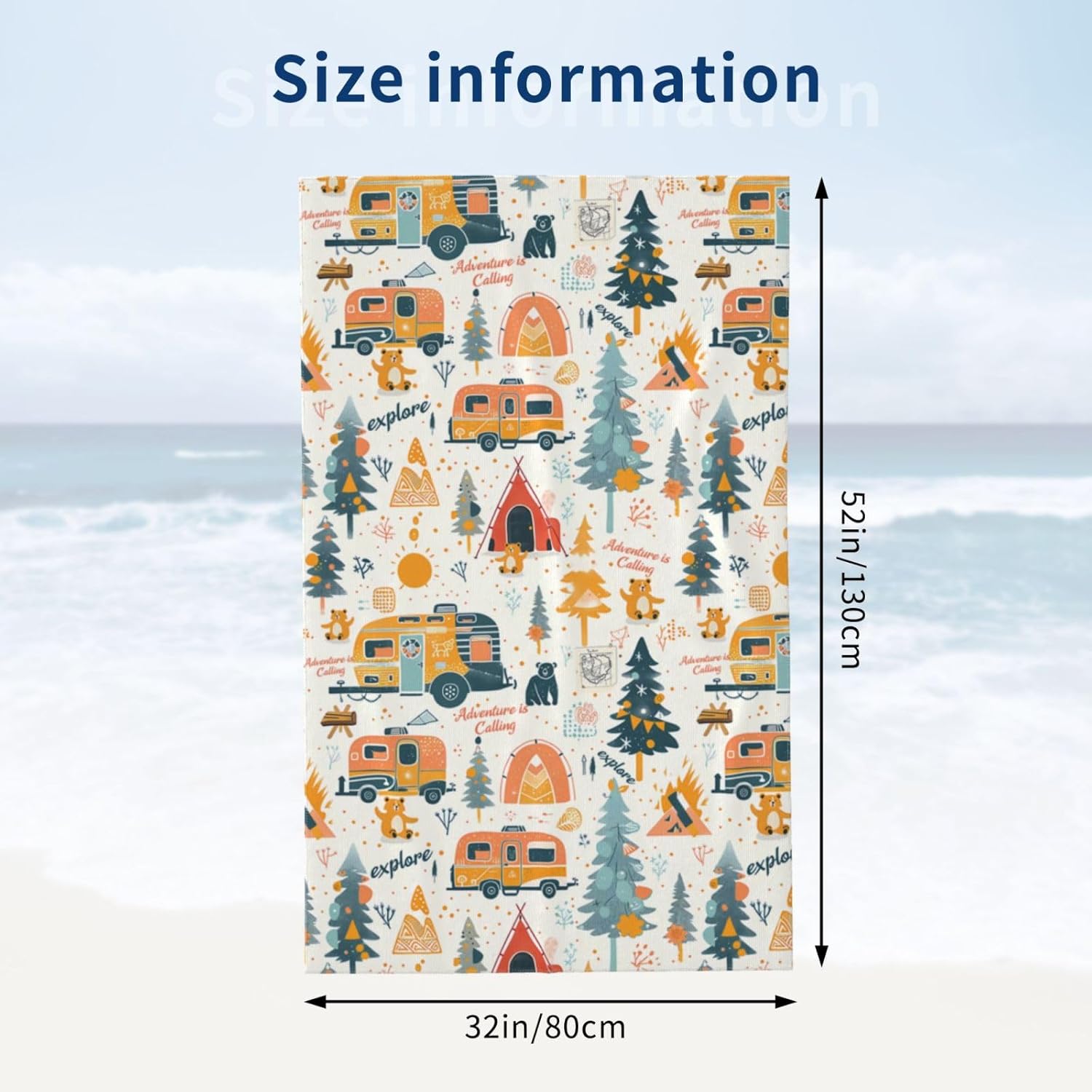 Camping Adventure Beach Towel  - Camp Towel Microfiber recension och pris